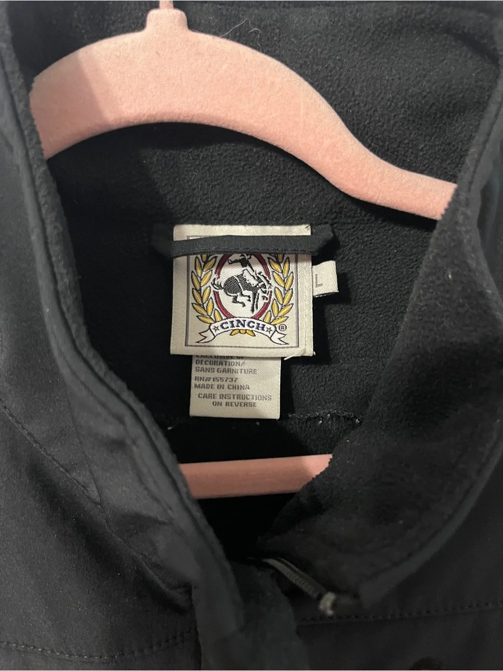 Cinch® Black Solid Bonded Vest | Men's Large Softshell Western